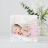 Little Hearts Girl Foto Geburtserklärung Ankündigung (Stehend Vorderseite)