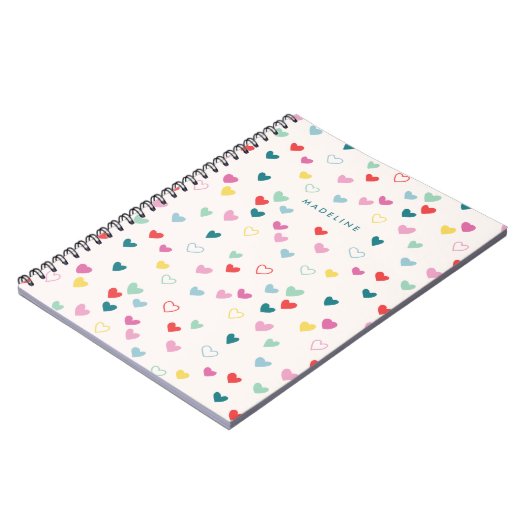 Little Hearts Journal - Aquamarin Notizblock (Linke Seite)