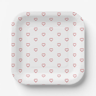 little hearts  paper plates pappteller