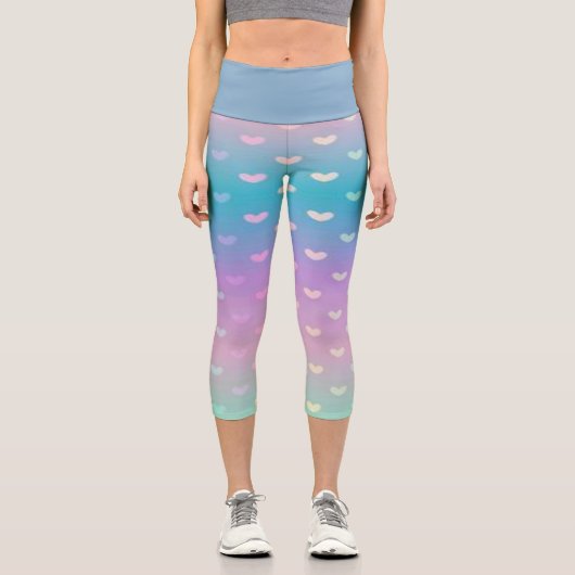 Little Hearts Pastel High Waisted Capris (Vorderseite)