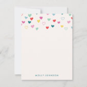Little Hearts Stationery - Aquamarin Mitteilungskarte (Vorderseite)
