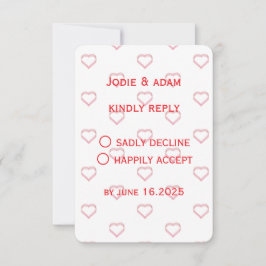little hearts wedding RSVP karte