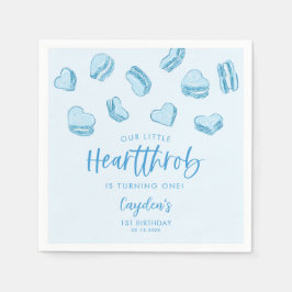 Little Heartthrob Blue Hearts Geburtstagsparty Serviette