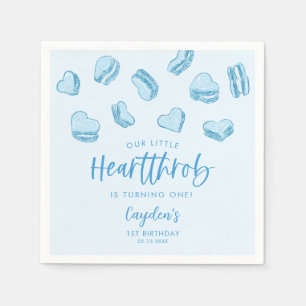 Little Heartthrob Blue Hearts Geburtstagsparty Serviette