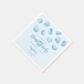 Little Heartthrob Blue Hearts Geburtstagsparty Serviette (Ecke)