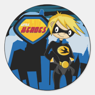 Little Helden Superhero-Aufkleber Runder Aufkleber