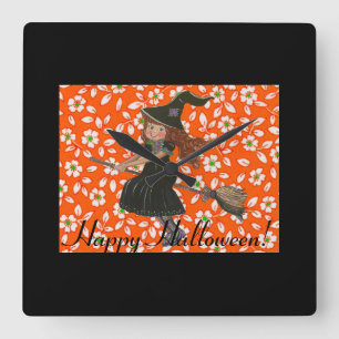 Little Hexe Rug Quadratische Wanduhr