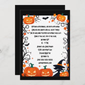 Little Hexe und Jack-o-Lanterns Halloween Einladung (Vorne/Hinten)