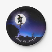 Little Hexe Vollmond Night Happy Halloween Party Pappteller (Vorderseite)