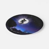 Little Hexe Vollmond Night Happy Halloween Party Pappteller (Schrägansicht)