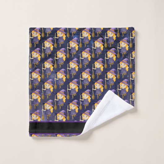 Little Hexen Party Night Pattern Badhandtuch Set (Waschlappen)