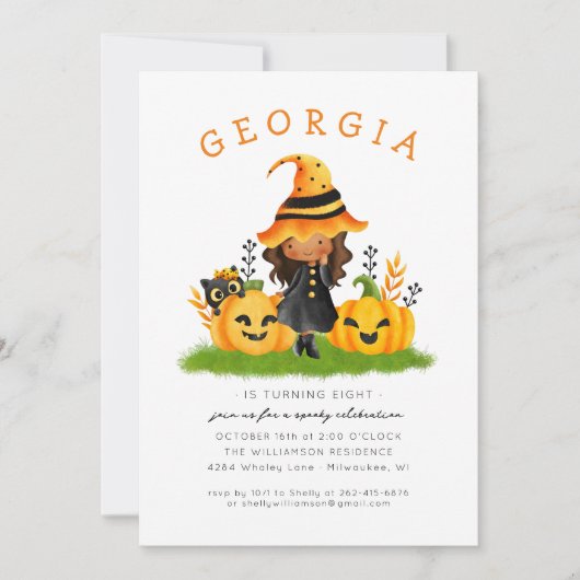 Little Hexengeburt Einladung (Vorderseite)