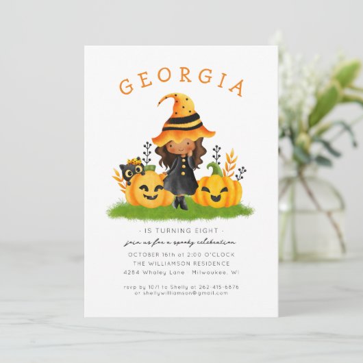 Little Hexengeburt Einladung (Stehend Vorderseite)