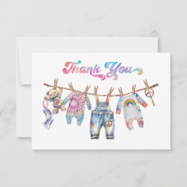 Little Hippie Tye Dye Clothesline Vielen Dank Einladung