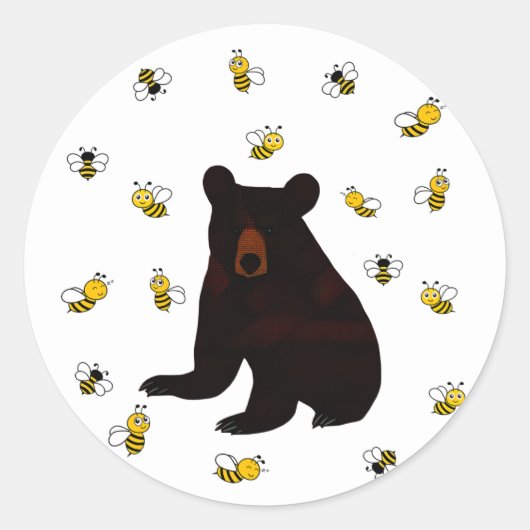 Little Honey Bear Runder Aufkleber (Vorderseite)