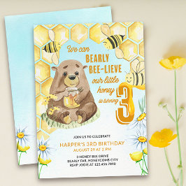 Little Honey Bearly Bee lieve 3. Geburtstagsbiene Einladung