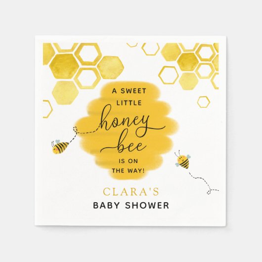 Little Honey Bee Baby Shower Napkins Serviette (Vorderseite)