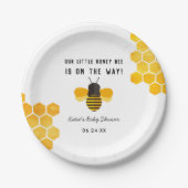 Little Honey Bee Baby Shower Plate Pappteller (Vorderseite)