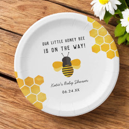 Little Honey Bee Baby Shower Plate Pappteller