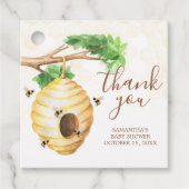 Little Honey Bee Baby Shower Square Geschenkanhänger (Vorderseite)