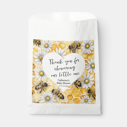 Little Honey Bee Comb Daisy Spring Baby Shower Geschenktütchen (Vorderseite)