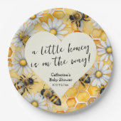 Little Honey Bee Comb Daisy Spring Baby Shower Pappteller (Vorderseite)