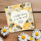 Little Honey Bee Comb Daisy Spring Baby Shower Rechteckiger Pappuntersetzer