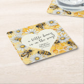 Little Honey Bee Comb Daisy Spring Baby Shower Rechteckiger Pappuntersetzer (angewinkelt)
