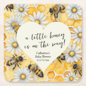 Little Honey Bee Comb Daisy Spring Baby Shower Rechteckiger Pappuntersetzer (Vorderseite)