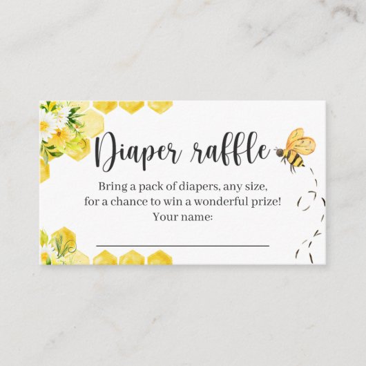 Little Honey Bee Diaper Raffle Card Begleitkarte (Vorderseite)