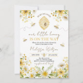 Little Honey Bee Floral Baby Shower Invite Einladung (Vorderseite)