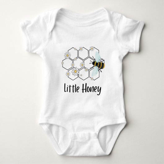 Little Honey Bee, Geschenk Daisy Bee Honeycomb Baby Strampler (Vorderseite)