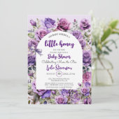 Little Honey Bee Rose Kinderdusche Einladung (Stehend Vorderseite)