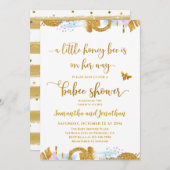 Little Honey Bee Theme Kinderdusche Einladung (Vorne/Hinten)