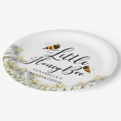 Little Honey Bee White Kindergeburtstag Paper Plat Pappteller (Schrägansicht)