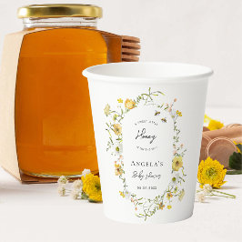 Little Honey Bee Yellow Wildblumen Babydusche Pappbecher