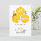 Little Honey Birthday Einladung Biene Day Bee Part (Stehend Vorderseite)