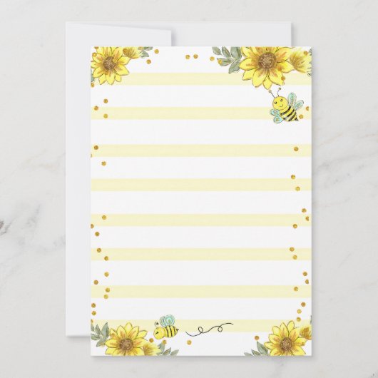 Little Honey Birthday Party Bee Invites Einladung (Rückseite)