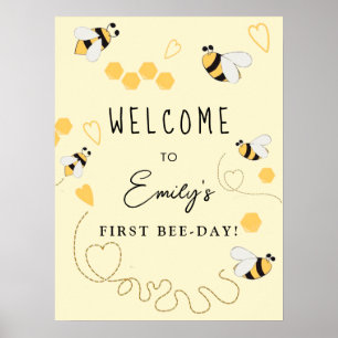 Little Honey First Birthday Willkommenszeichen Poster