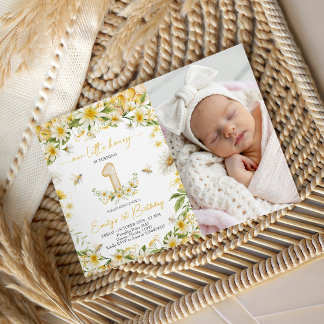 Little Honey Foto-Einladung zum 1. Geburtstag Einladung