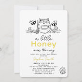 Little Honey Hand-drawn Bee Baby Shower Einladung (Vorderseite)