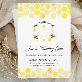 Little Honey Invitation Kids 1st Birthday Card Einladung