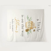 Little Honey On The Way Bee Baby Shower Backdrop Wandteppich (Vorderseite (Horizontal))