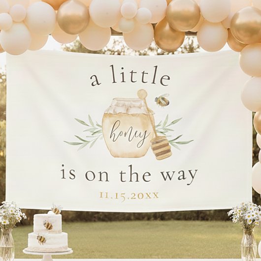Little Honey On The Way Bee Baby Shower Banner
