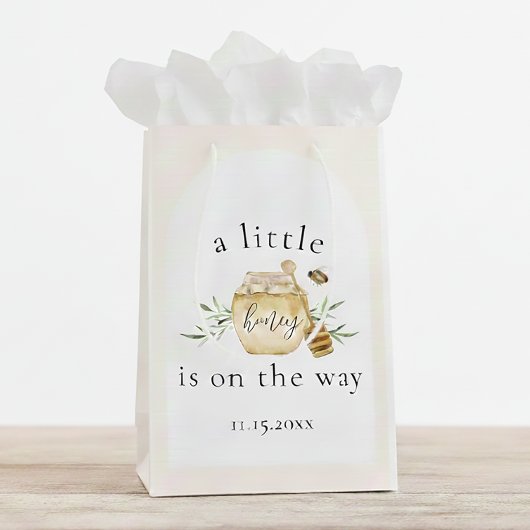 Little Honey On The Way Bee Baby Shower Gift Bag Mittlere Geschenktüte