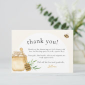 Little Honey Soft Watercolor Bee Baby Shower Flat Dankeskarte (Stehend Vorderseite)