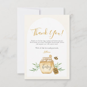 Little Honey Soft Watercolor Biene Baby Shower Fla Dankeskarte