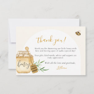 Little Honey Soft Watercolor Biene Baby Shower Fla Dankeskarte