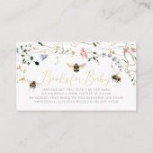 Little Honey Wildflower Bee Baby Shower Book Begleitkarte (Vorderseite)