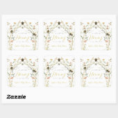 Little Honey Wildflower Bee Baby Shower Quadratischer Aufkleber (Blatt)